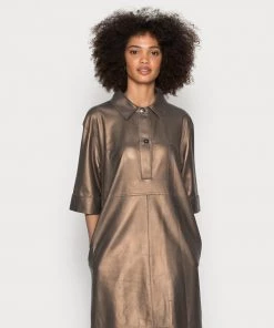 Oakwood Damen CARACAS Blusenkleid Antic Brown