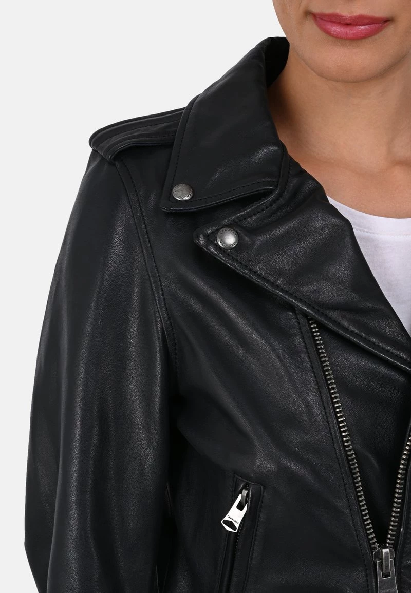 Oakwood RADIO Lederjacke Navy Blue Damen 4 Oakwood RADIO Lederjacke Navy Blue Damen – Bild 4