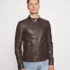 Oakwood Herren DUBLIN Lederjacke Brown
