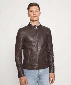 Oakwood Herren DUBLIN Lederjacke Brown