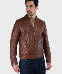 Oakwood HUB Lederjacke Light Brown Herren